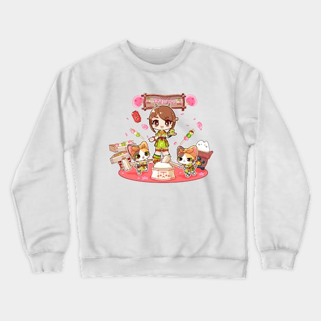 Yomogi's bunny dango Crewneck Sweatshirt by Kaidankuri